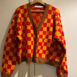 Lisa says gah checkered cardigan